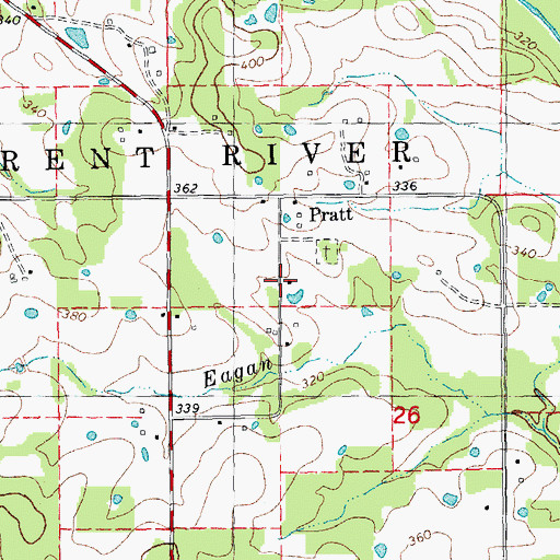 Topographic Map of Pratt School (historical), MO