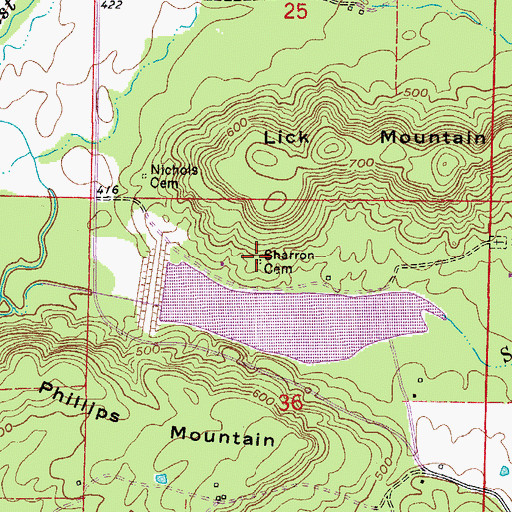 Topographic Map of Sharron Cemetery, AR