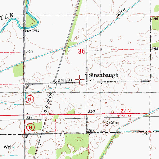 Topographic Map of Acorn School (historical), MO