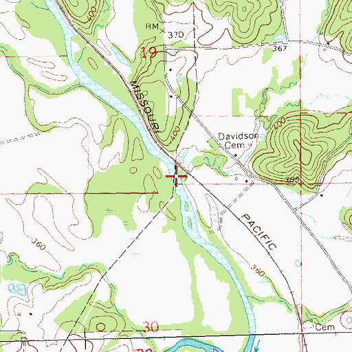 Topographic Map of Powers Creek, MO