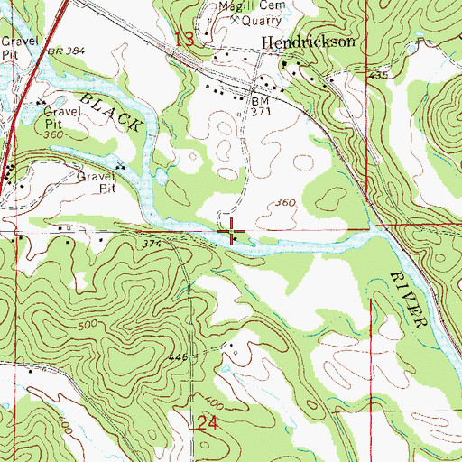 Topographic Map of Magill Ferry, MO