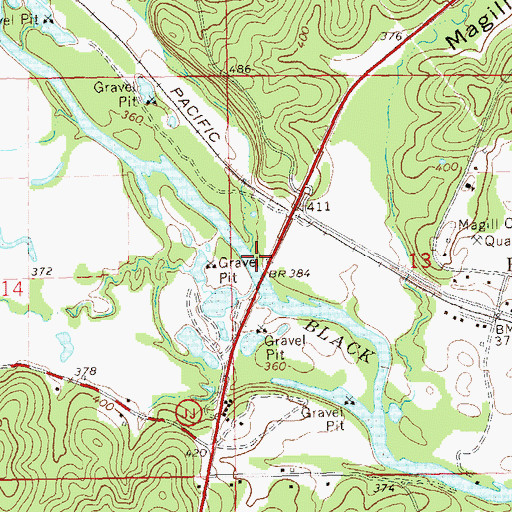 Topographic Map of Kechers Ferry, MO