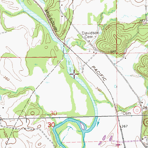 Topographic Map of Davidsons Mill (historical), MO