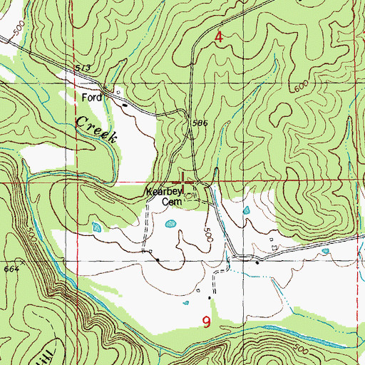 Topographic Map of Kearby Chapel (historical), MO