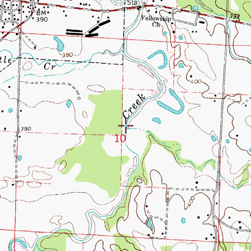 Topographic Map of Shaver Creek, AR