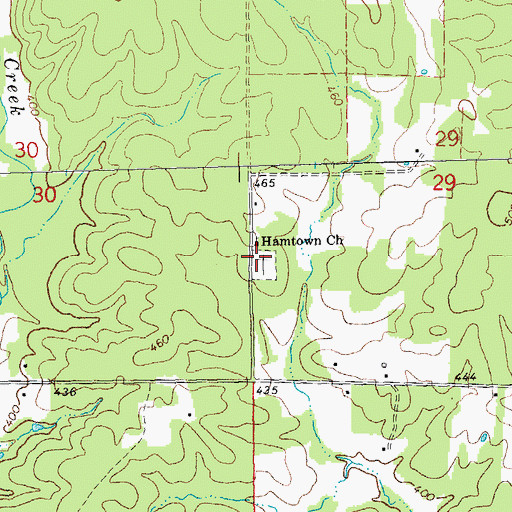 Topographic Map of Huffman Cemetery, MO