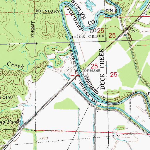 Topographic Map of Green Hill Farm, MO