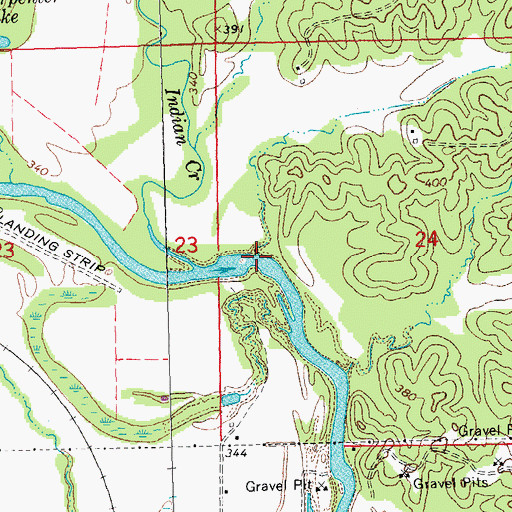 Topographic Map of Carpenters Bend, MO