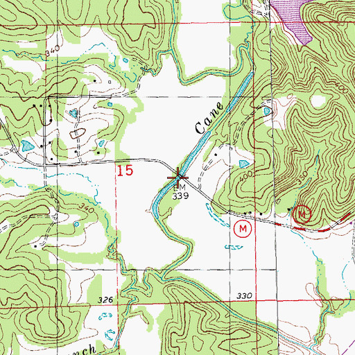 Topographic Map of Roxie (historical), MO