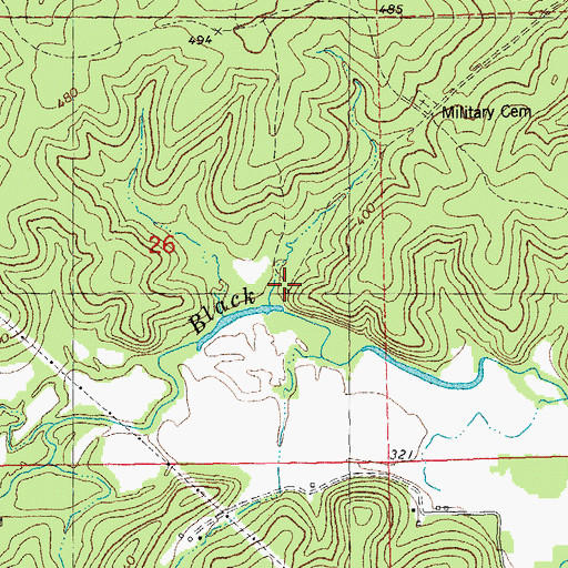 Topographic Map of Powers Mill (historical), MO