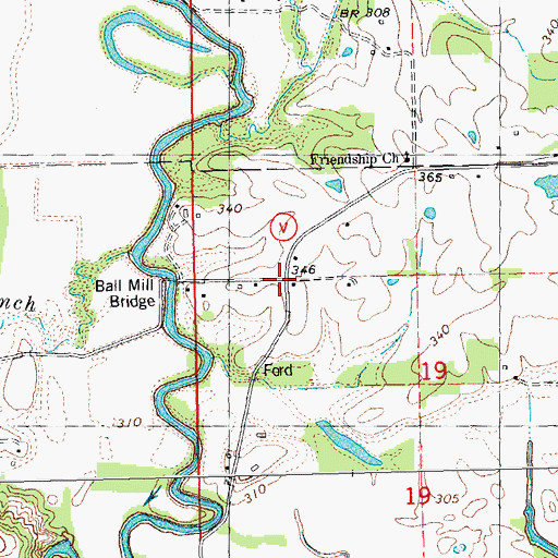 Topographic Map of Kremlin Mill, MO
