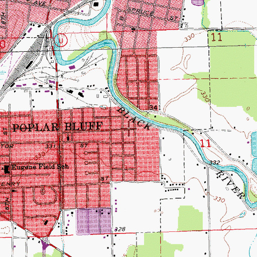 Topographic Map of Ashcroft Addition, MO