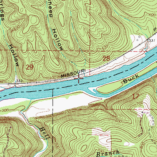 Topographic Map of Sheep Hollow, AR