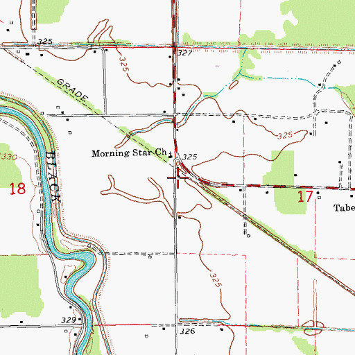 Topographic Map of Morocco School (historical), MO