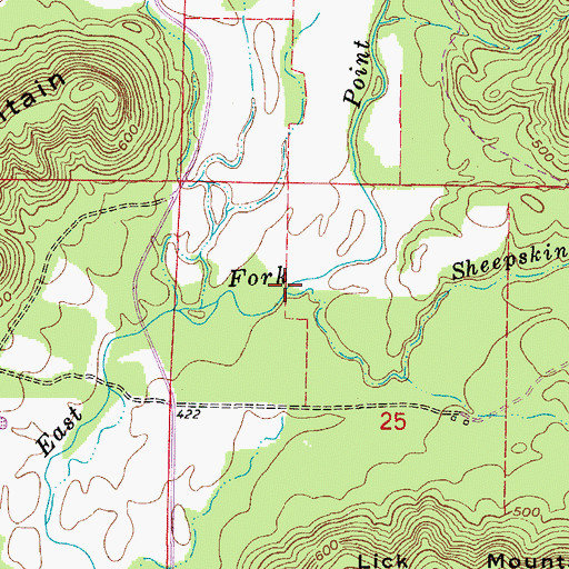 Topographic Map of Sheepskin Creek, AR