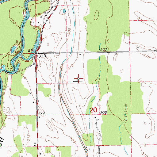 Topographic Map of Swan Pond (historical), MO