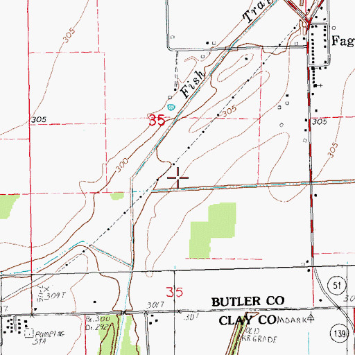 Topographic Map of Fagus School (historical), MO
