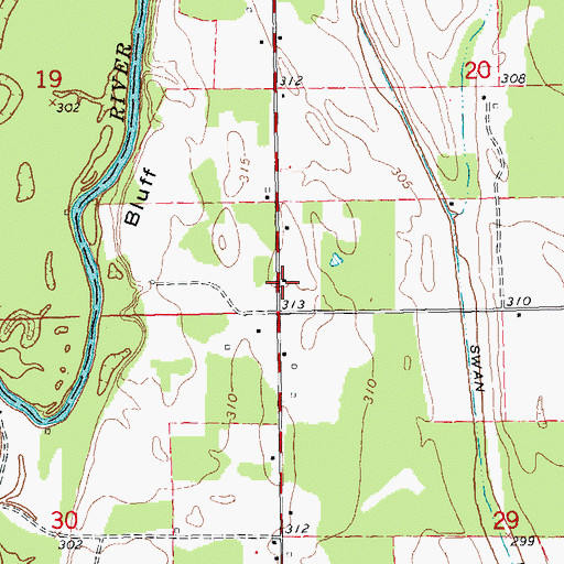 Topographic Map of Duschs Store (historical), MO