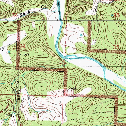 Topographic Map of Sheldon Branch, AR
