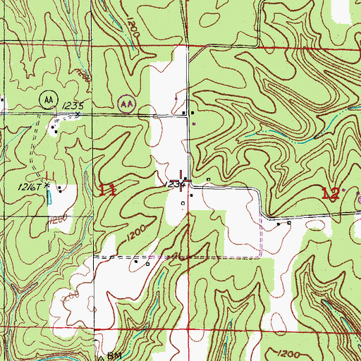 Topographic Map of Venable, MO