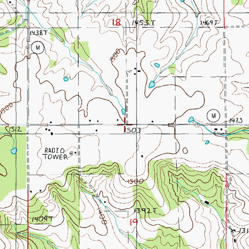 Topographic Map of Alice, MO