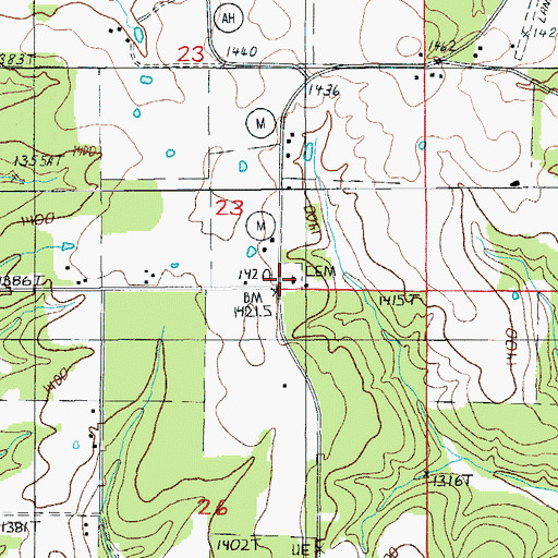 Topographic Map of Ballard Church, MO