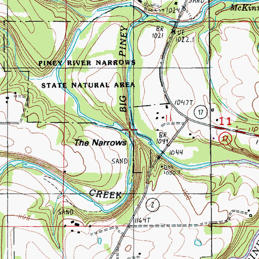 Topographic Map of White Rock Bluff, MO