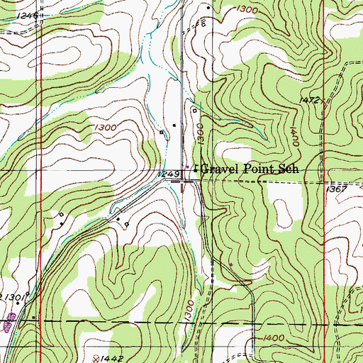 Topographic Map of Gravel Point (historical), MO
