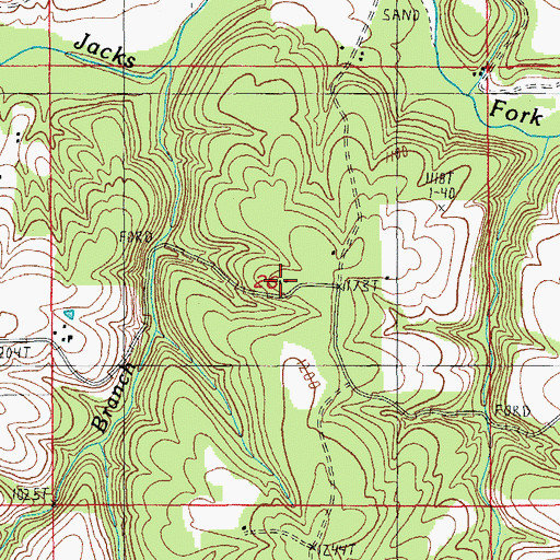 Topographic Map of Mount Olive Church (historical), MO