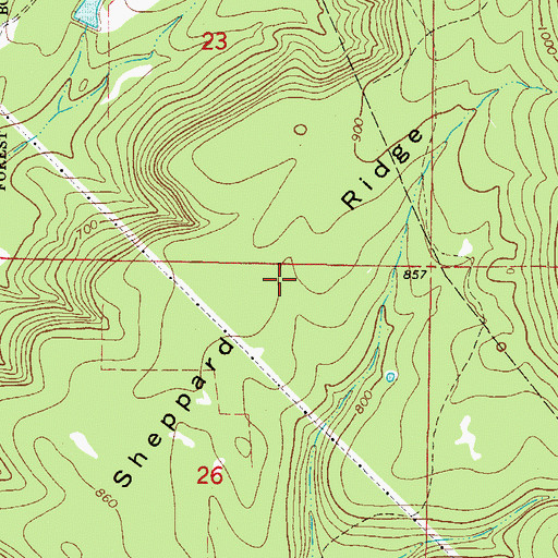 Topographic Map of Sheppard Ridge, AR