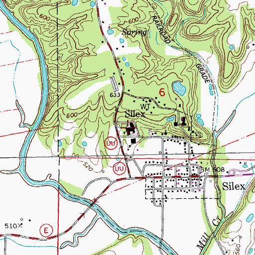Topographic Map of Silex Elementary School, MO