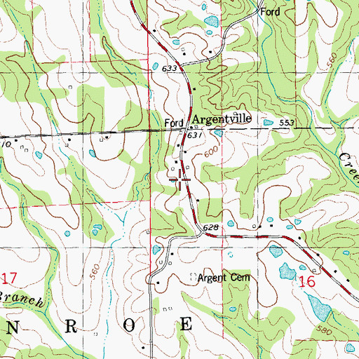 Topographic Map of New Salem (historical), MO