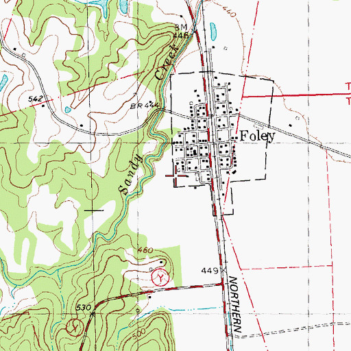 Topographic Map of Foley School (historical), MO
