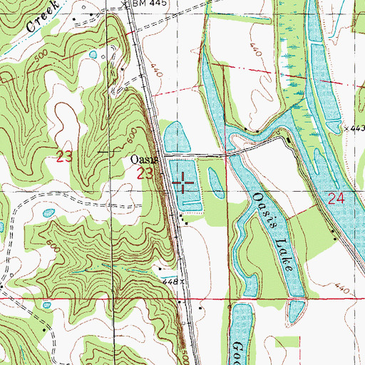 Topographic Map of Jakes Pond, MO