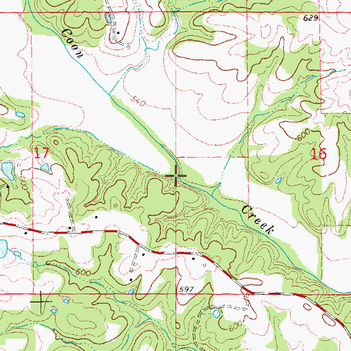 Topographic Map of Casselman Branch, MO