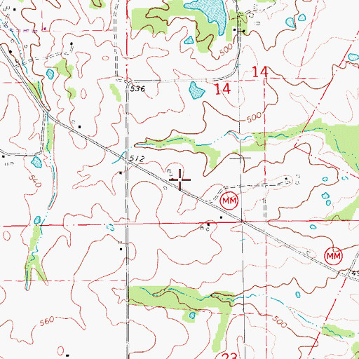 Topographic Map of Olive Branch Baptist Church (historical), MO