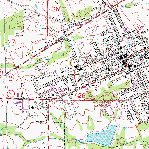 Topographic Map of Buchanan College (historical), MO