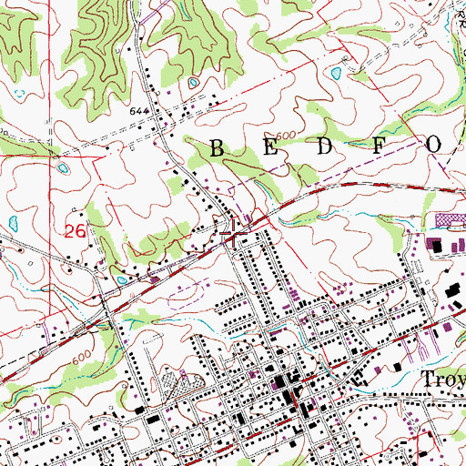 Topographic Map of Troy School (historical), MO
