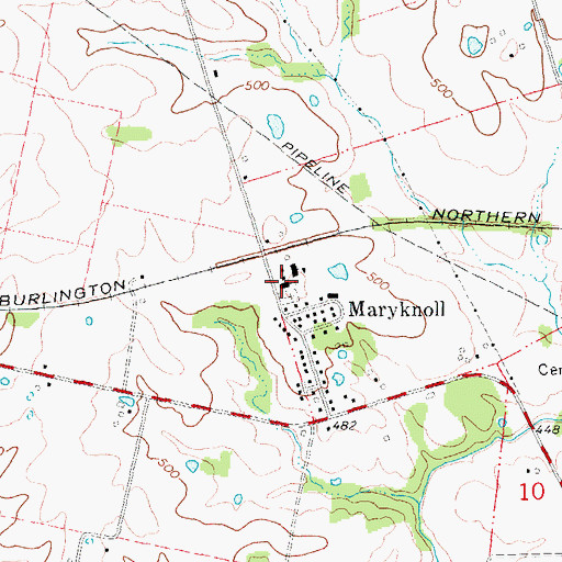 Topographic Map of Immaculate Conception Parish (historical), MO