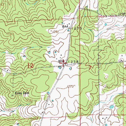 Topographic Map of North Lenox, MO