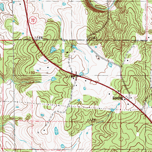Topographic Map of Deep Ford, MO
