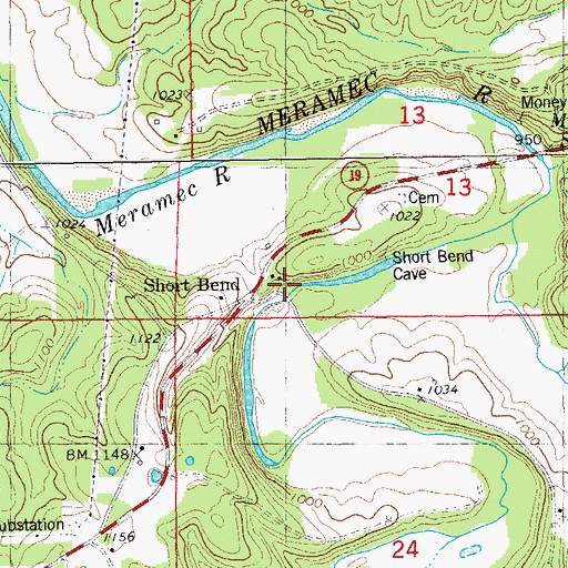 Topographic Map of Springers Mill (historical), MO