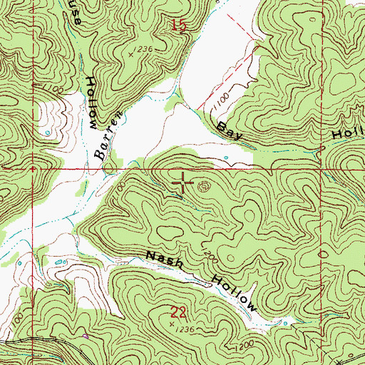 Topographic Map of Hulsey School (historical), MO