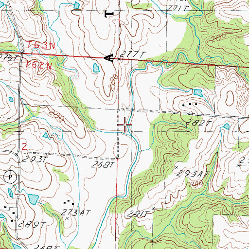 Topographic Map of Jacks Branch, MO