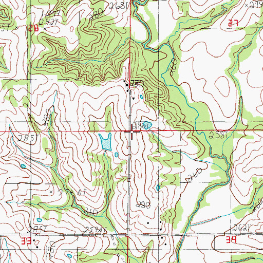 Topographic Map of Bain School (historical), MO
