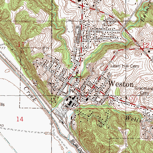 Topographic Map of Benner Branch, MO