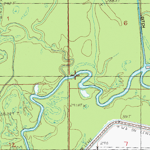 Topographic Map of Big Cane Creek, AR
