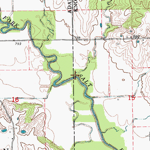 Topographic Map of Big Deer Branch, MO