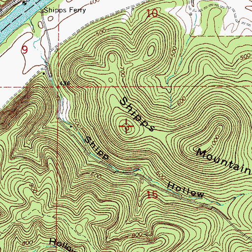 Topographic Map of Shipps Mountain, AR