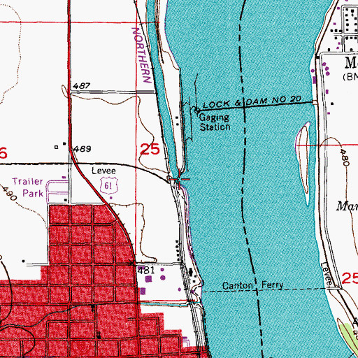Topographic Map of Buck Run, MO